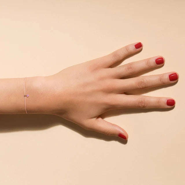 Bracelet BB saphir rose 0.14ct cordon nude