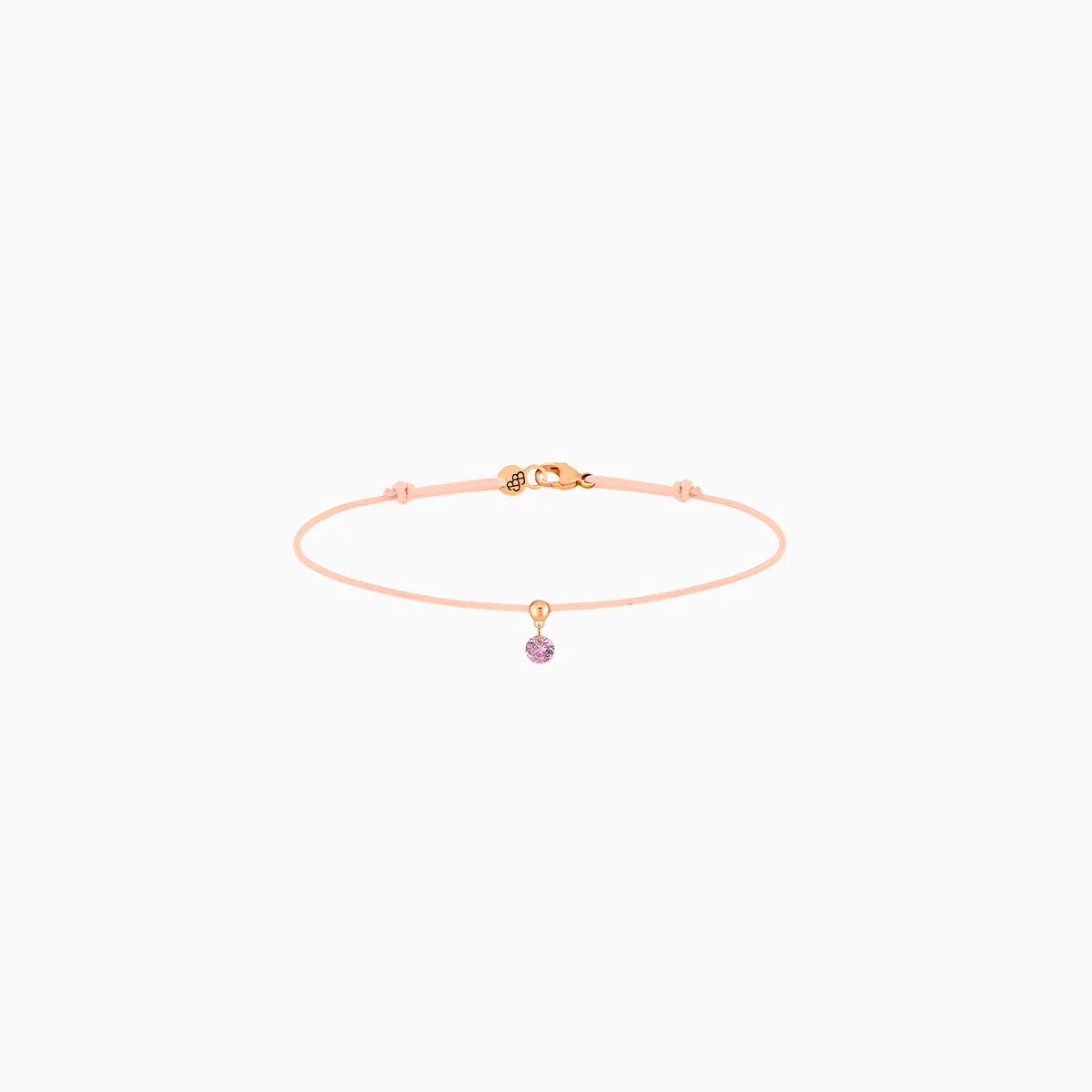 Bracelet BB saphir rose 0.14ct cordon nude