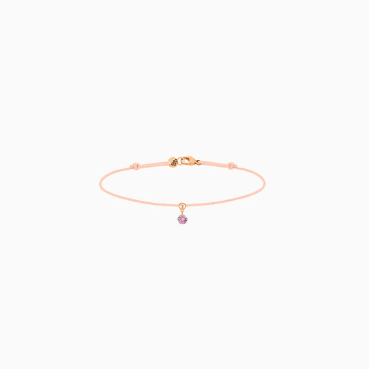 Bracelet BB saphir rose 0.14ct cordon nude