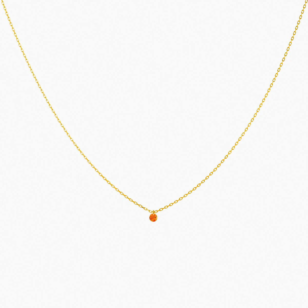 Collier Mini Confetti or jaune saphir orange 0.15ct
