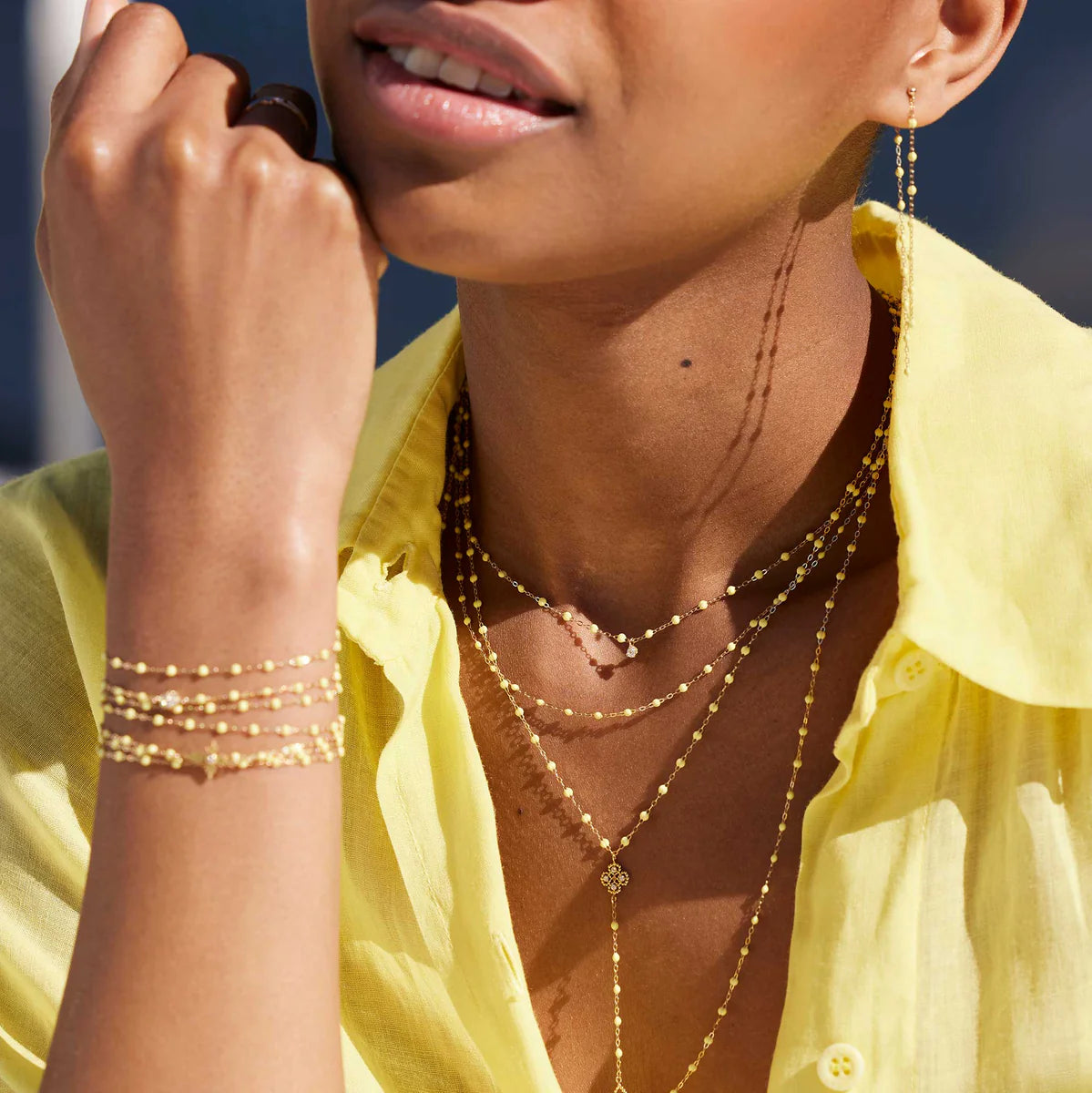 Bracelet Gigi Classique Mimosa or jaune 17cm