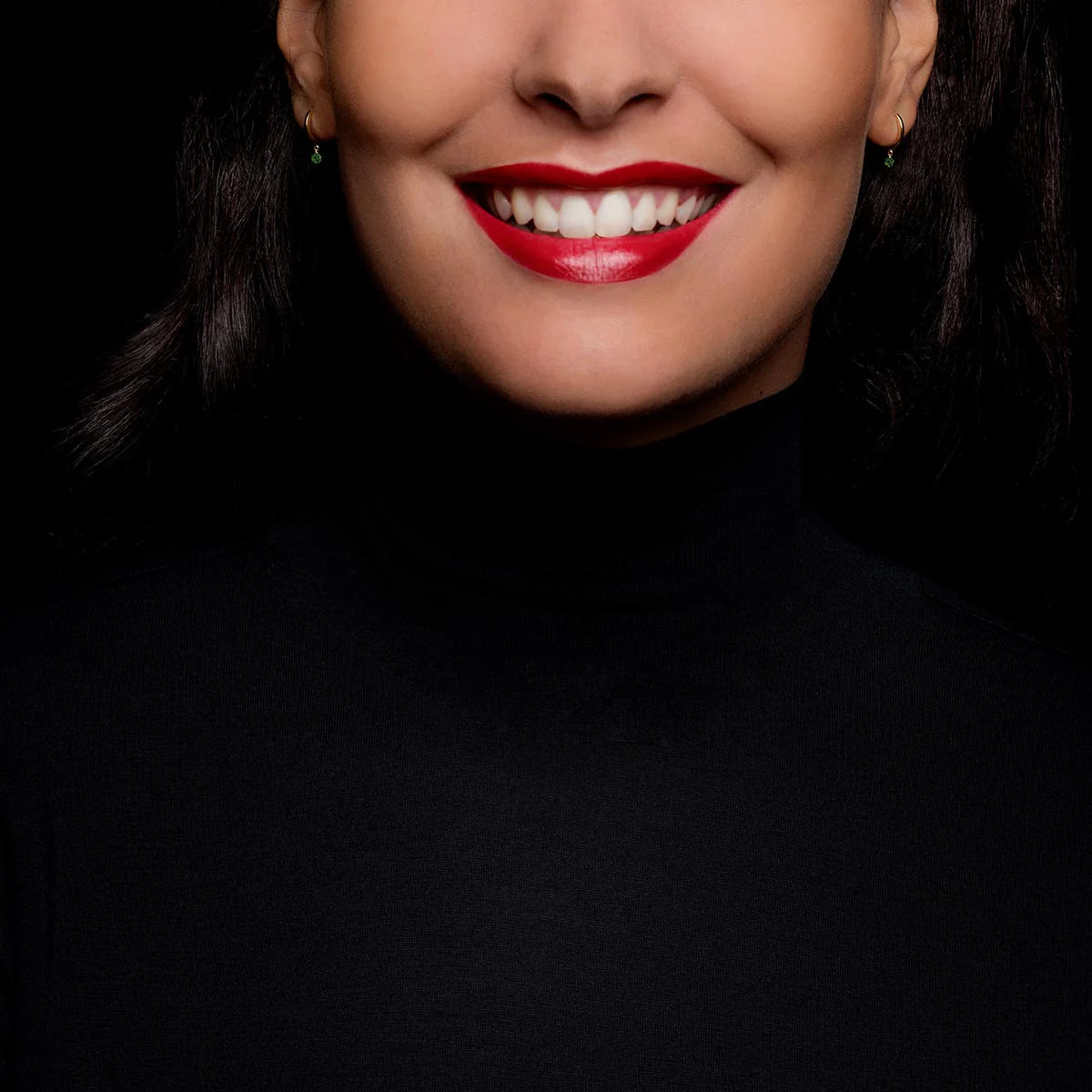 Mini créoles Confetti or jaune 2 tsavorites 0.25ct