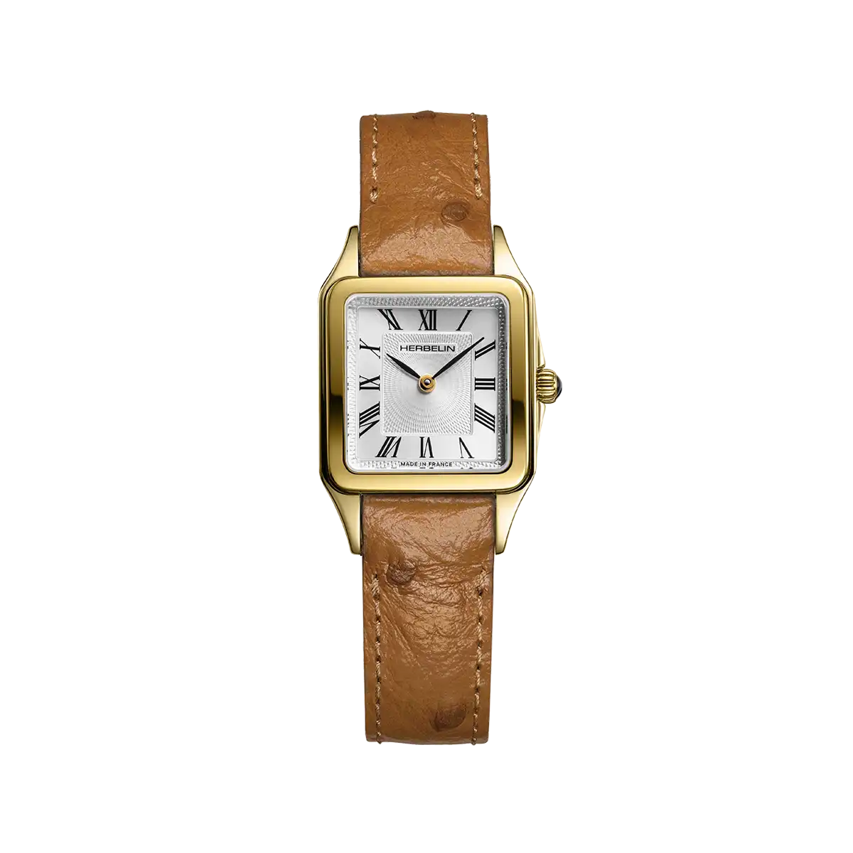 Montre Luna PVD doré cuir camel