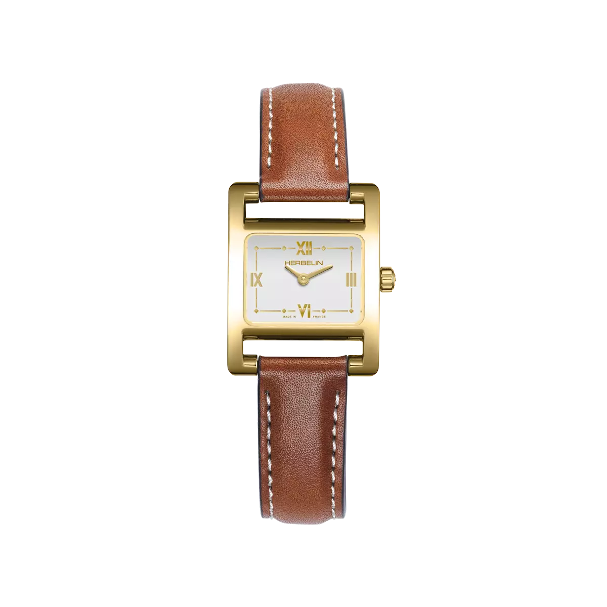 Montre V Avenue PVD doré et cuir
