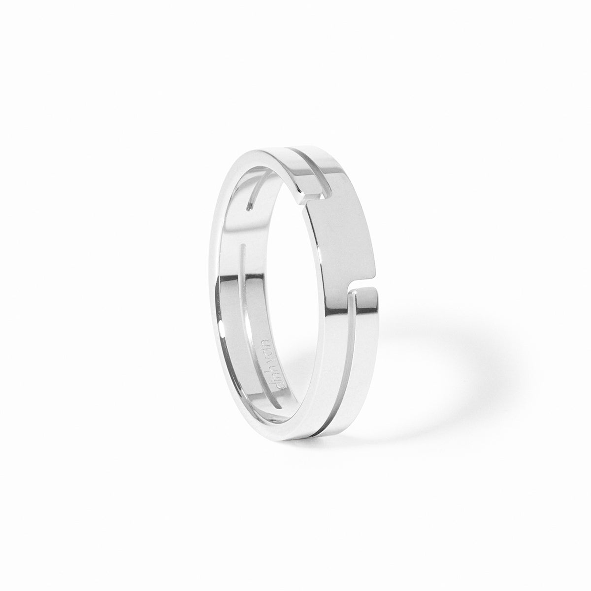 Bague Seventies petit modèle or blanc 18Kt