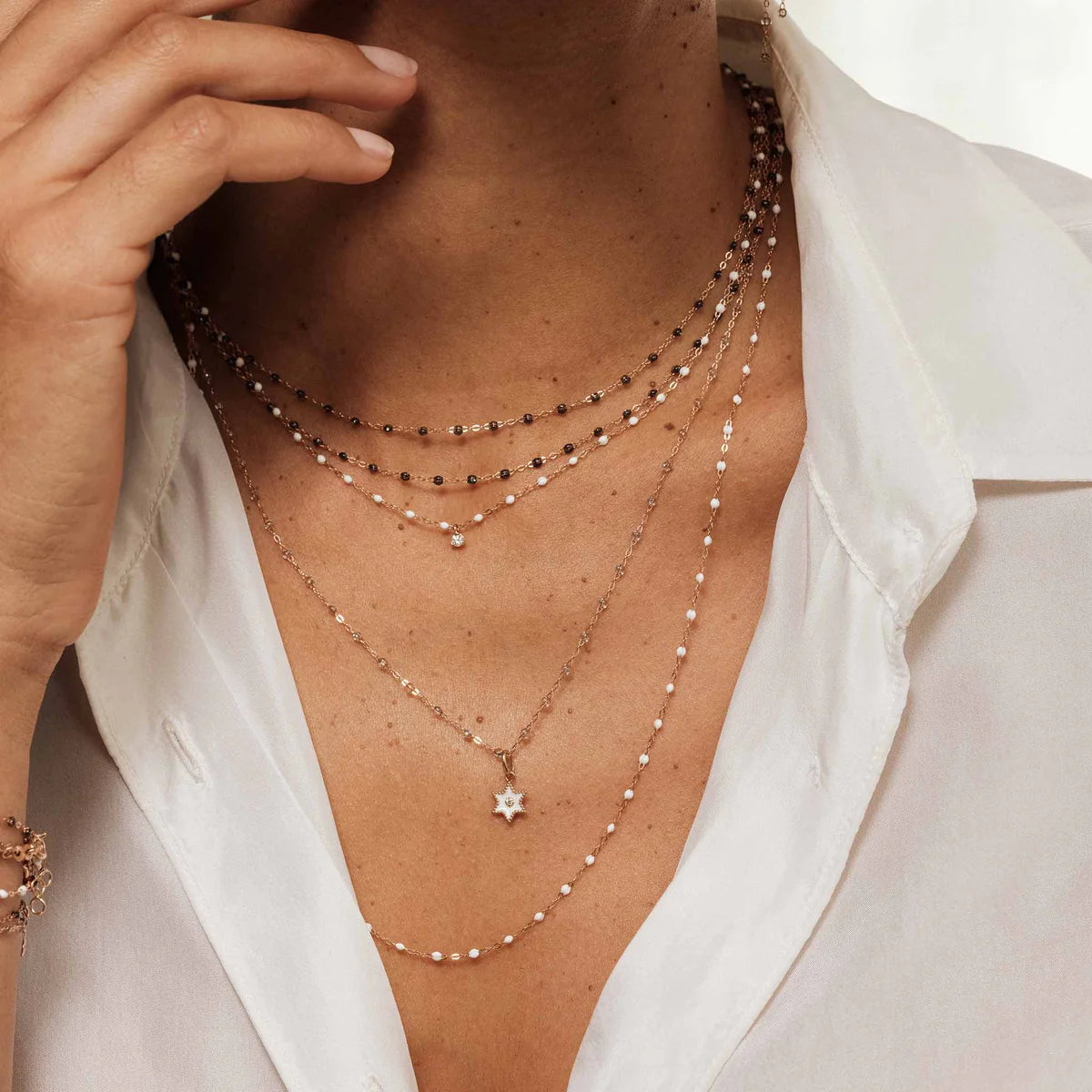 Collier Gigi Classique Quartz or jaune 42cm