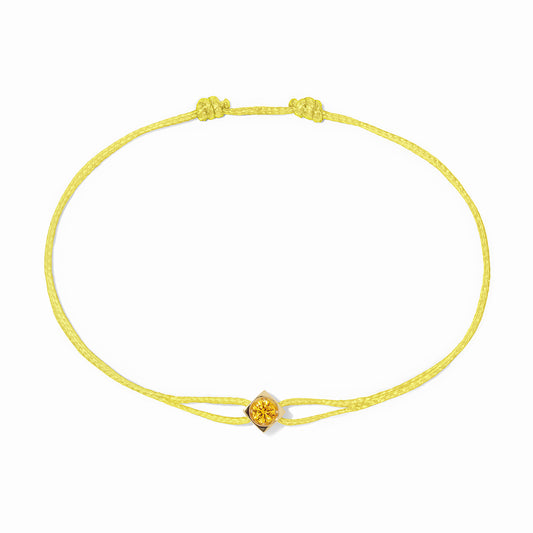 Bracelet sur cordon Le Cube Diamant or jaune et saphir jaune