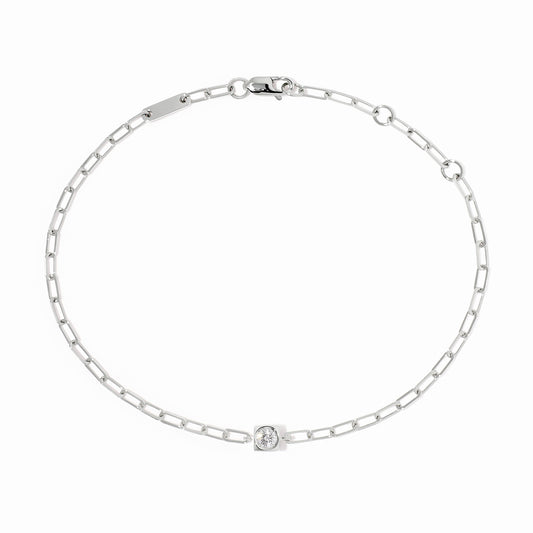 Bracelet sur chaine Le Cube Diamant or blanc et diamant