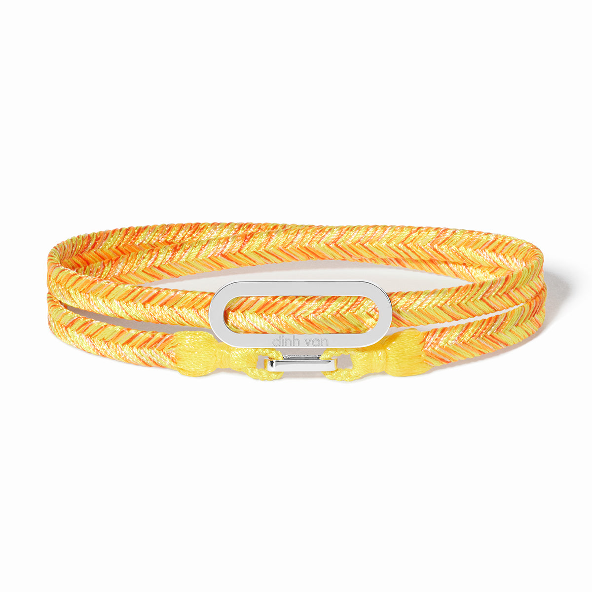 Bracelet tissé Maillon L or blanc 18Kt