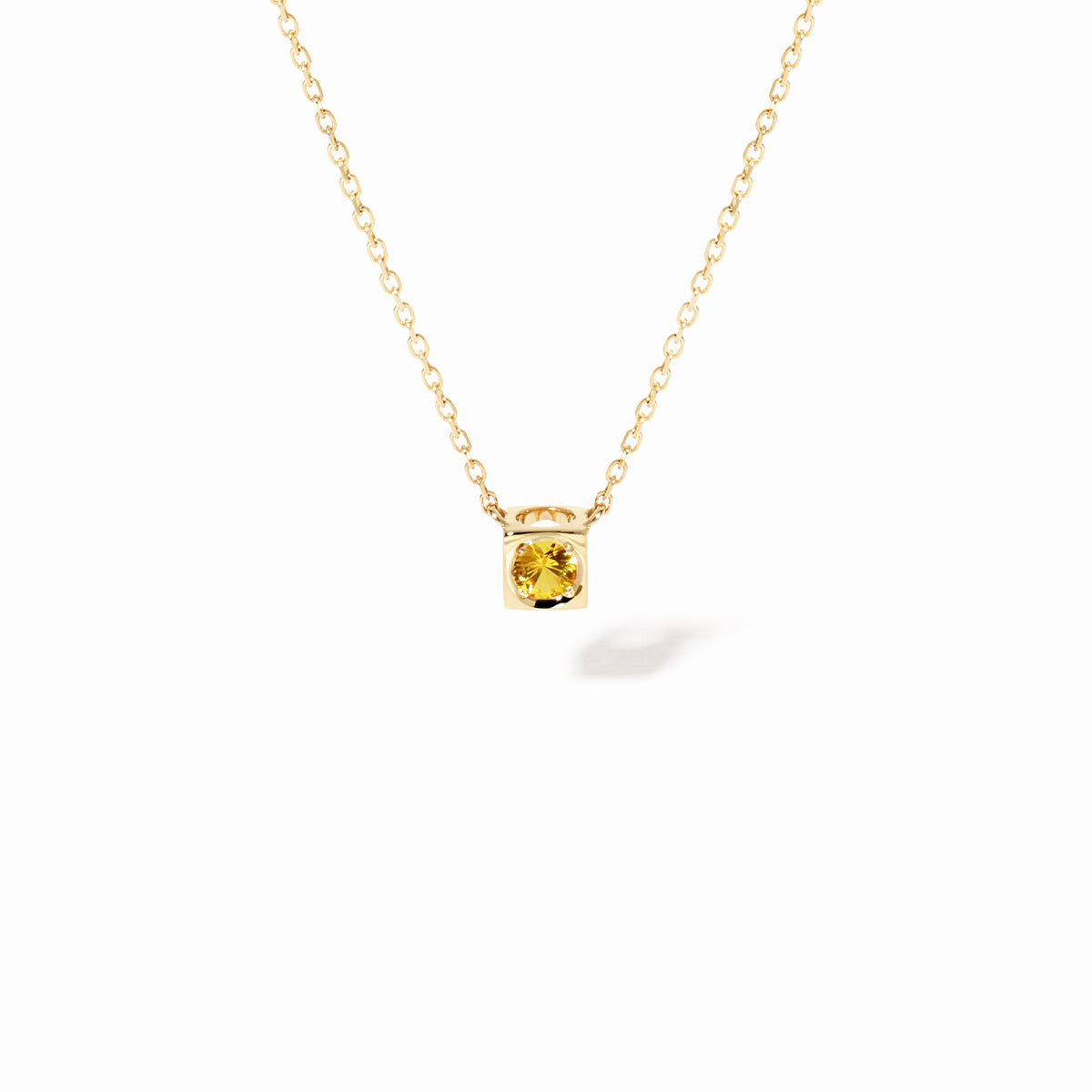 Collier Le Cube Diamant or jaune et saphir jaune