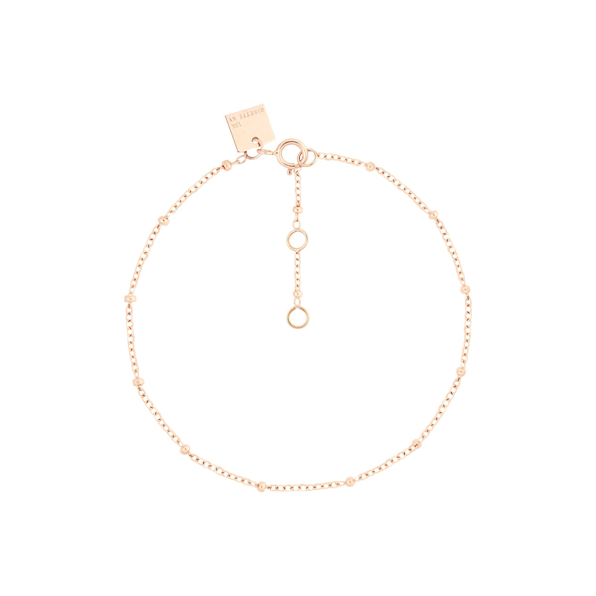 Bracelet Bead Chain or rose 18Kt