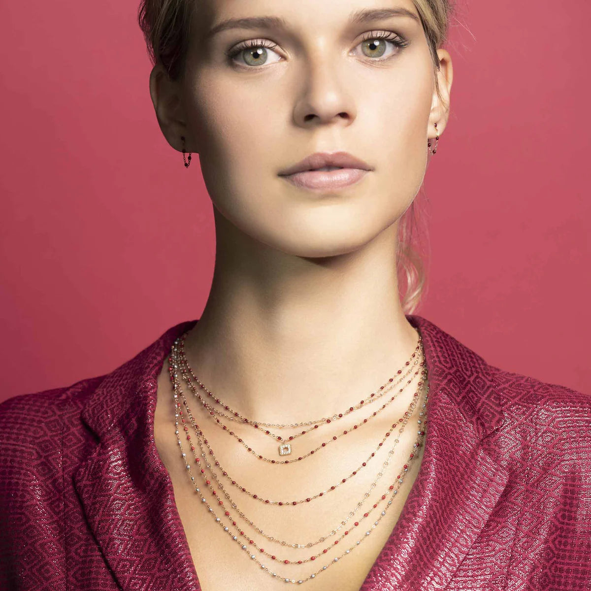 Collier Gigi Classique Cherry or jaune 45cm