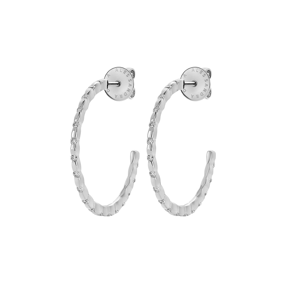 Créoles Love Affair or blanc 18Kt et diamants