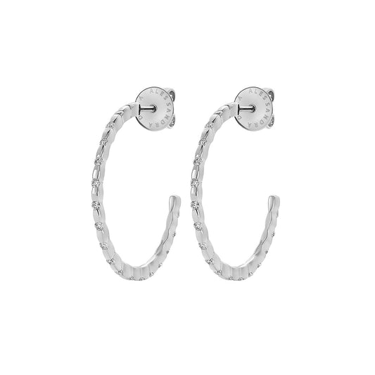 Créoles Love Affair or blanc 18Kt et diamants