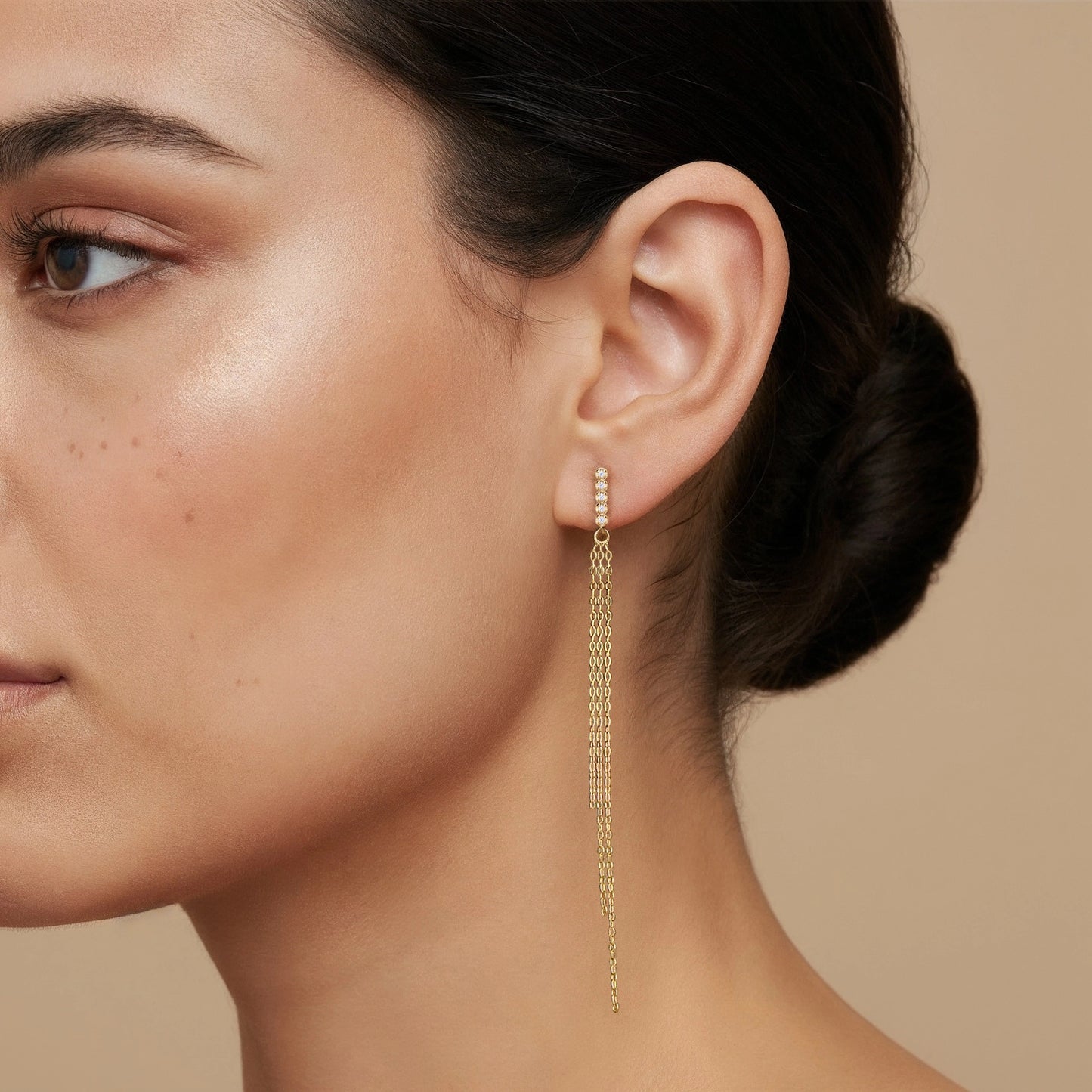 Boucles d'oreilles Elara PVD doré et diamants