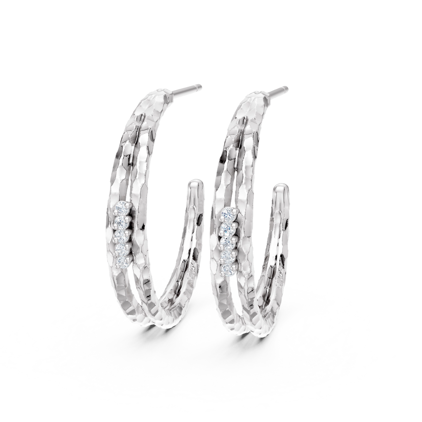 Créoles Fallon argent et diamants