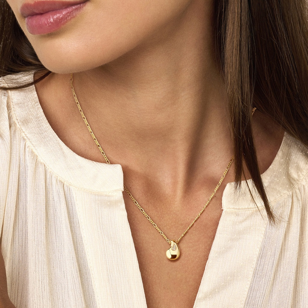 Pendentif Honey Drip PVD doré et diamants