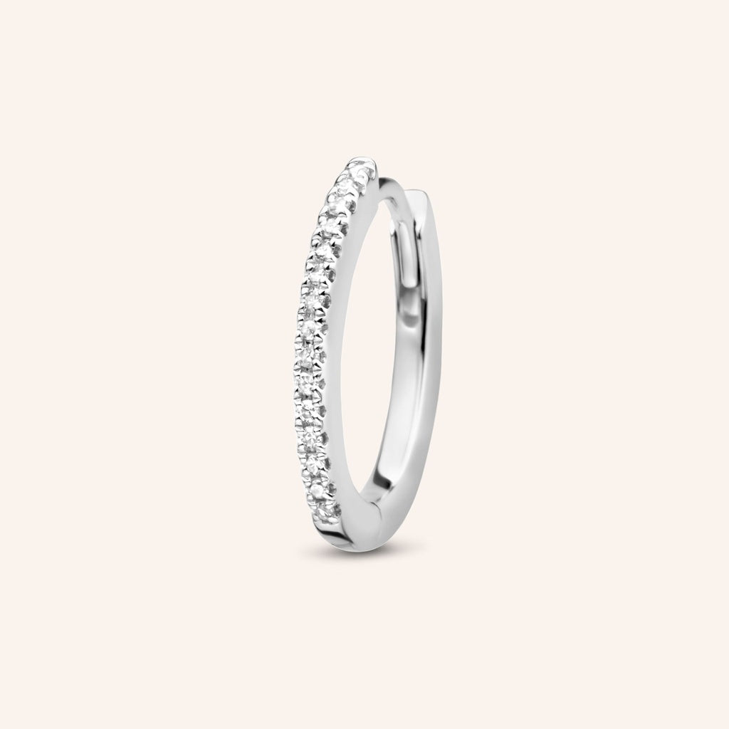 Mono boucle Endless Oval Hugging argent et diamants