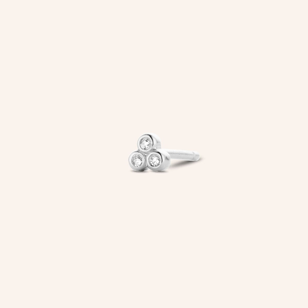 Mono boucla Triplets argent et diamants