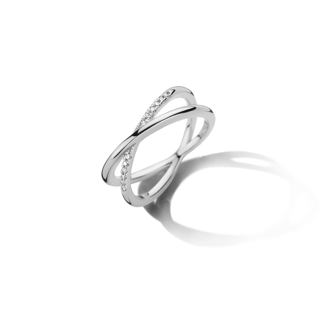 Bague Crossover argent et diamants