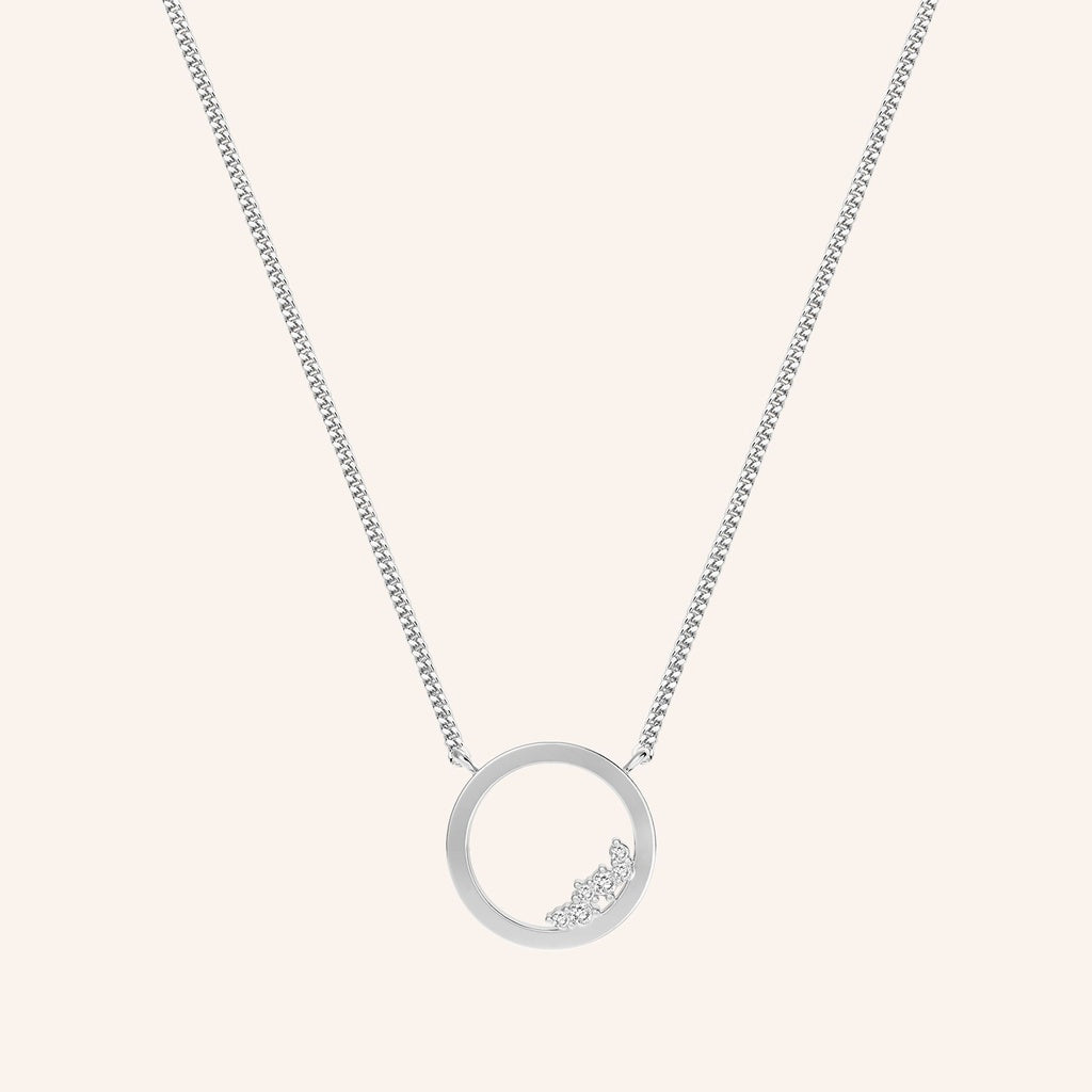 Pendentif Circle Unity argent et diamants