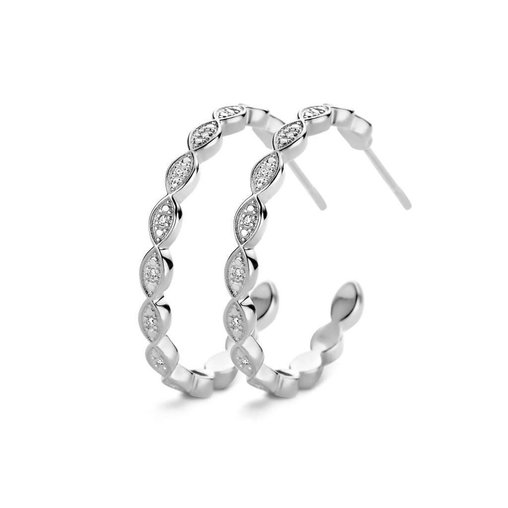 Créoles Glow argent et diamants