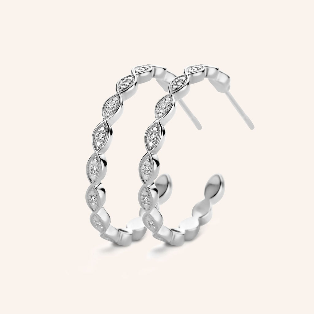 Créoles Glow argent et diamants
