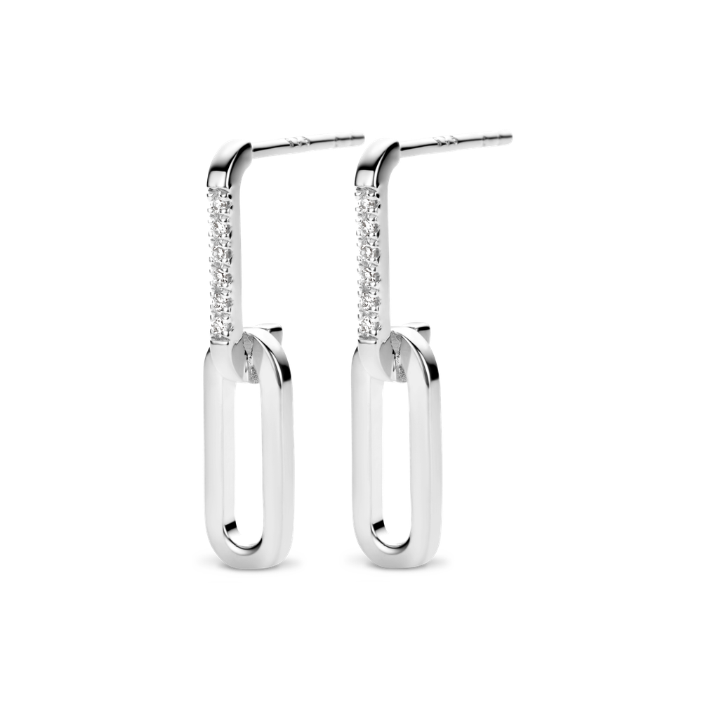 Boucles d'oreilles Break Away argent et diamants