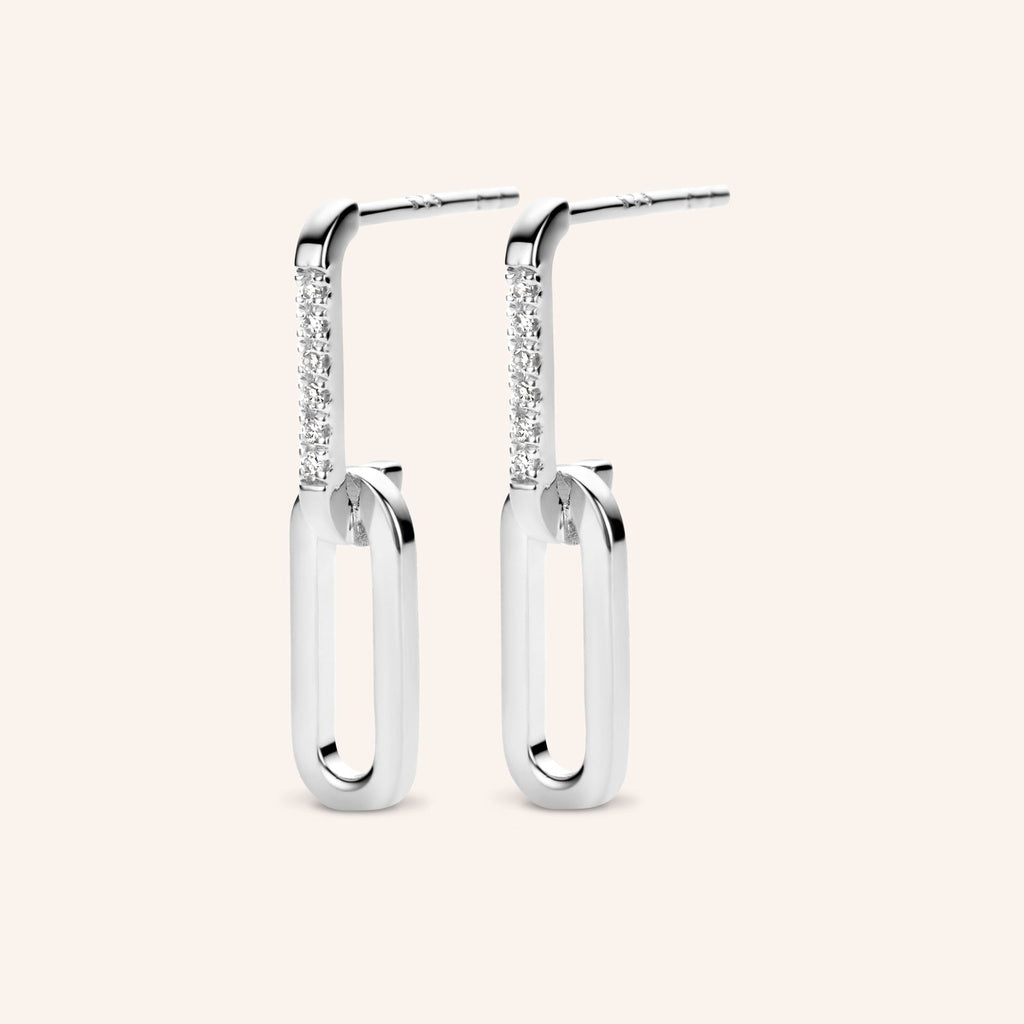 Boucles d'oreilles Break Away argent et diamants