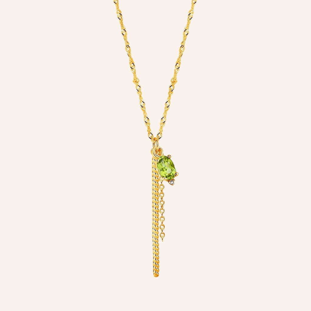 Pendentif Dolce Mare PVD doré et péridot