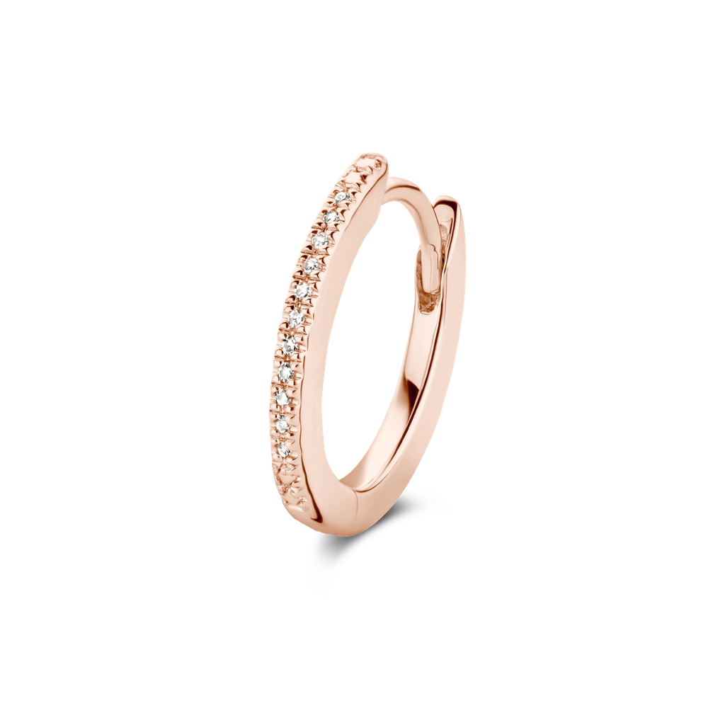 Mono boucle Oval Hugger argent et diamants