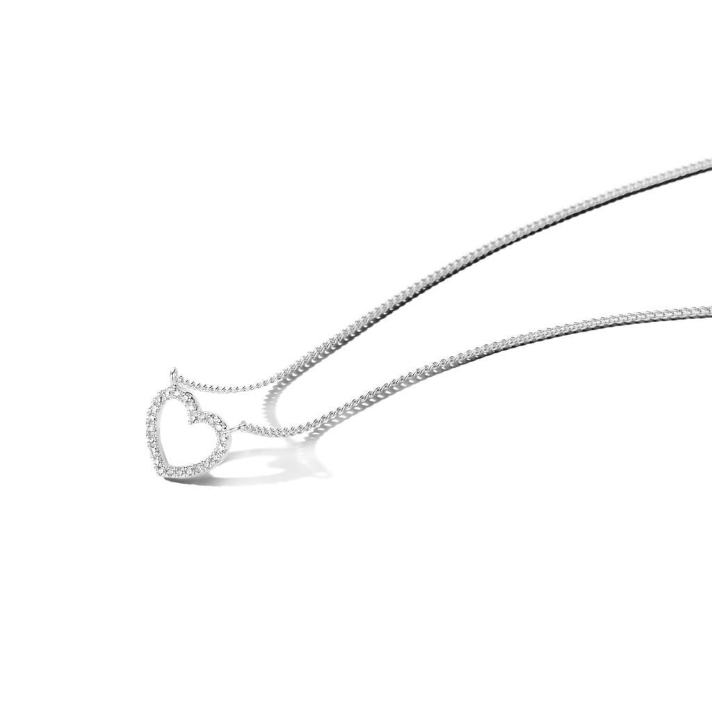 Pendentif Heart argent et diamants