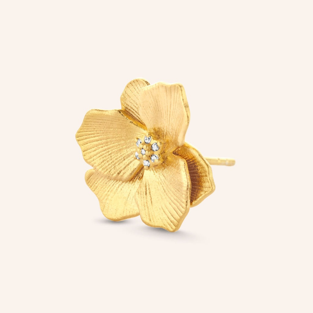 Mono boucle Jasmine Small PVD doré et diamants