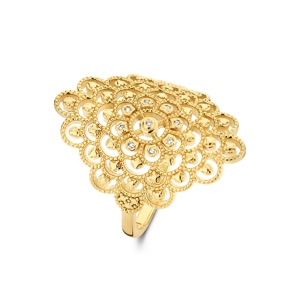 Bague Blessed PVD doré et diamants