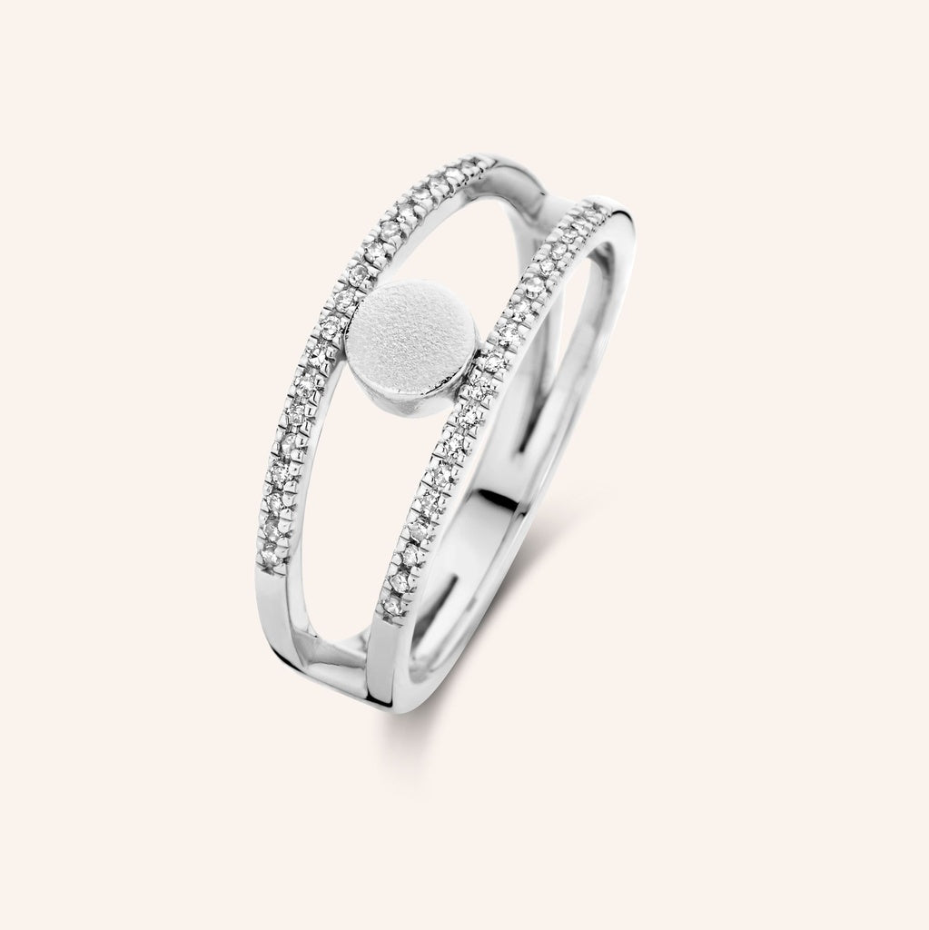 Bague Saturn argent et diamants