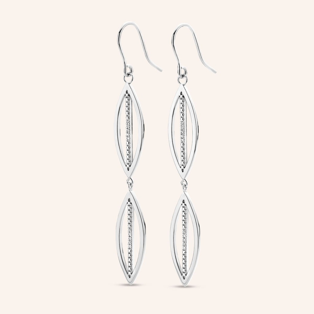 Boucles d'oreilles Dash argent et diamants