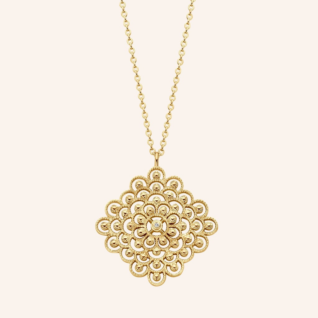Collier Blessed PVD doré et diamants