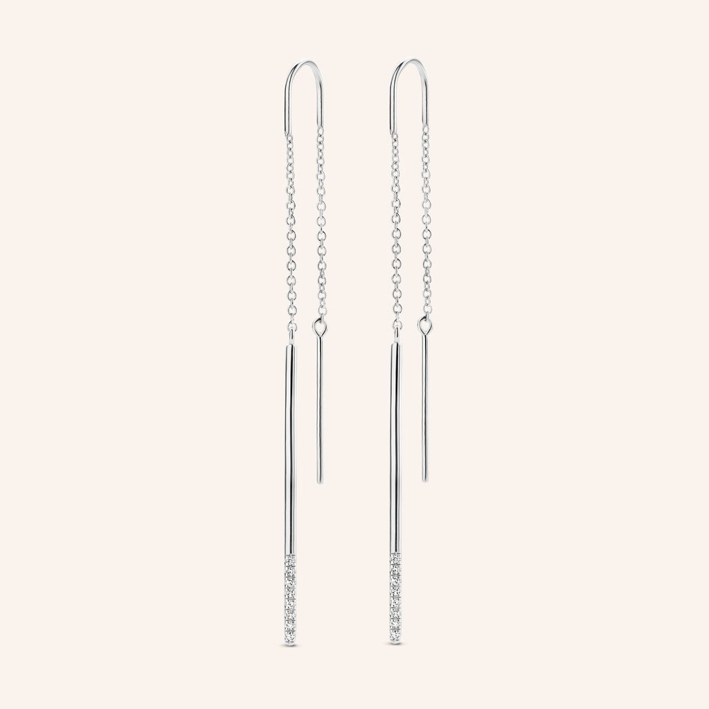 Boucles d'oreilles Linear argent et diamants