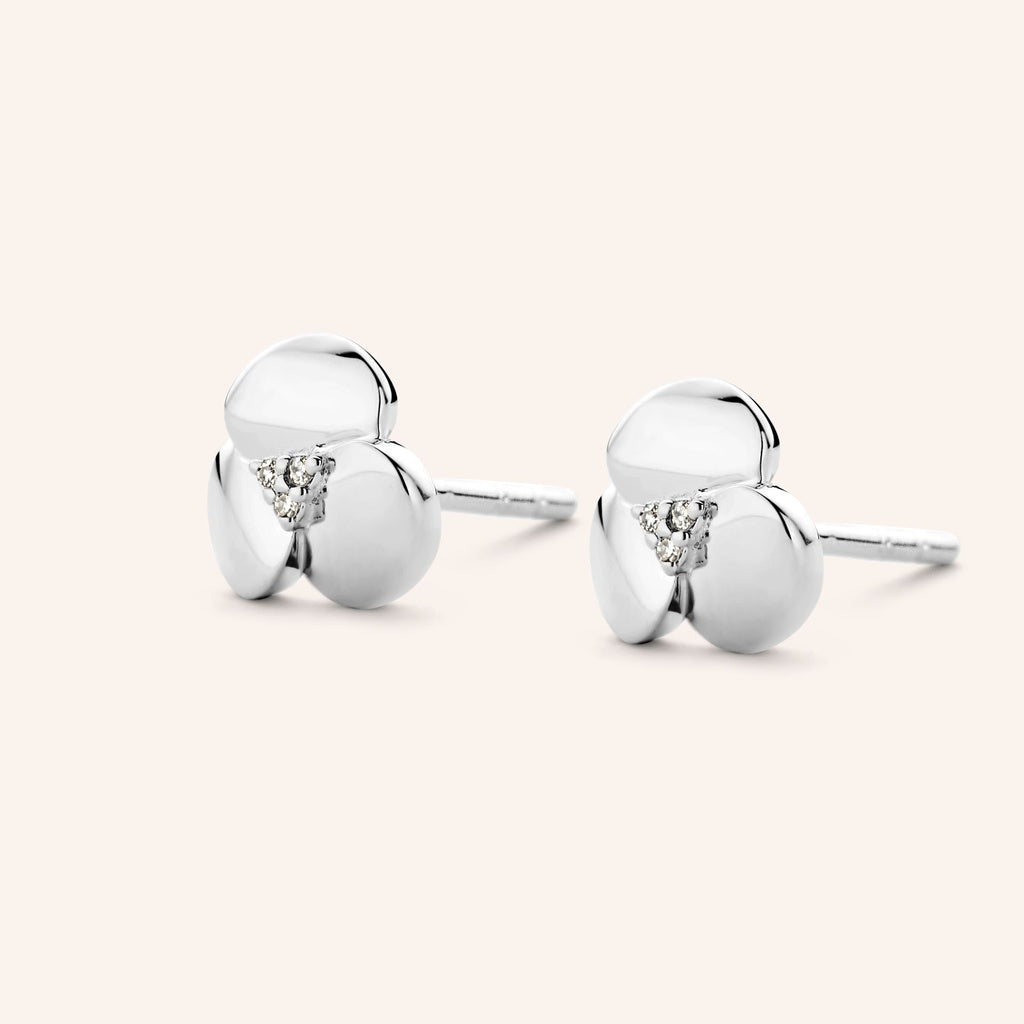 Boucles d'oreilles Poppy argent et diamants