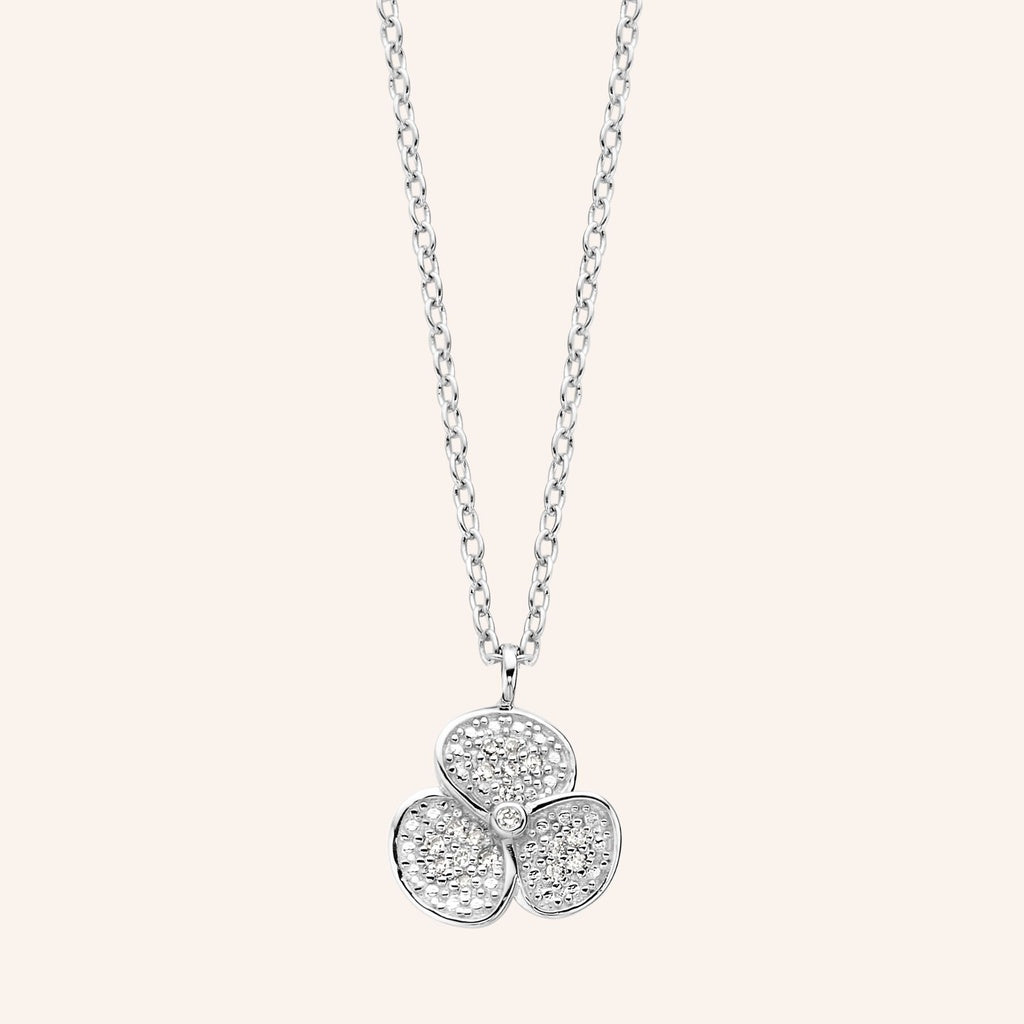Pendentif Poppy argent et diamants