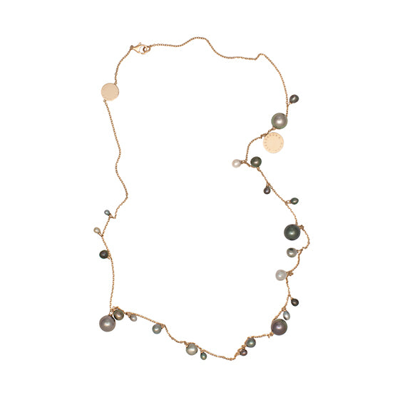 Collier Love Affair or rose 18Kt perles des Mers du Sud et Keshi