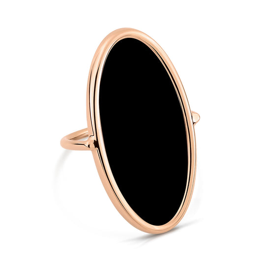 Bague Ellipse Onyx or rose 18Kt