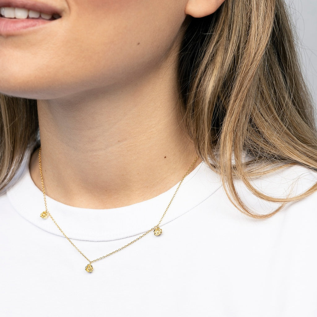Collier Rosie PVD doré et diamants