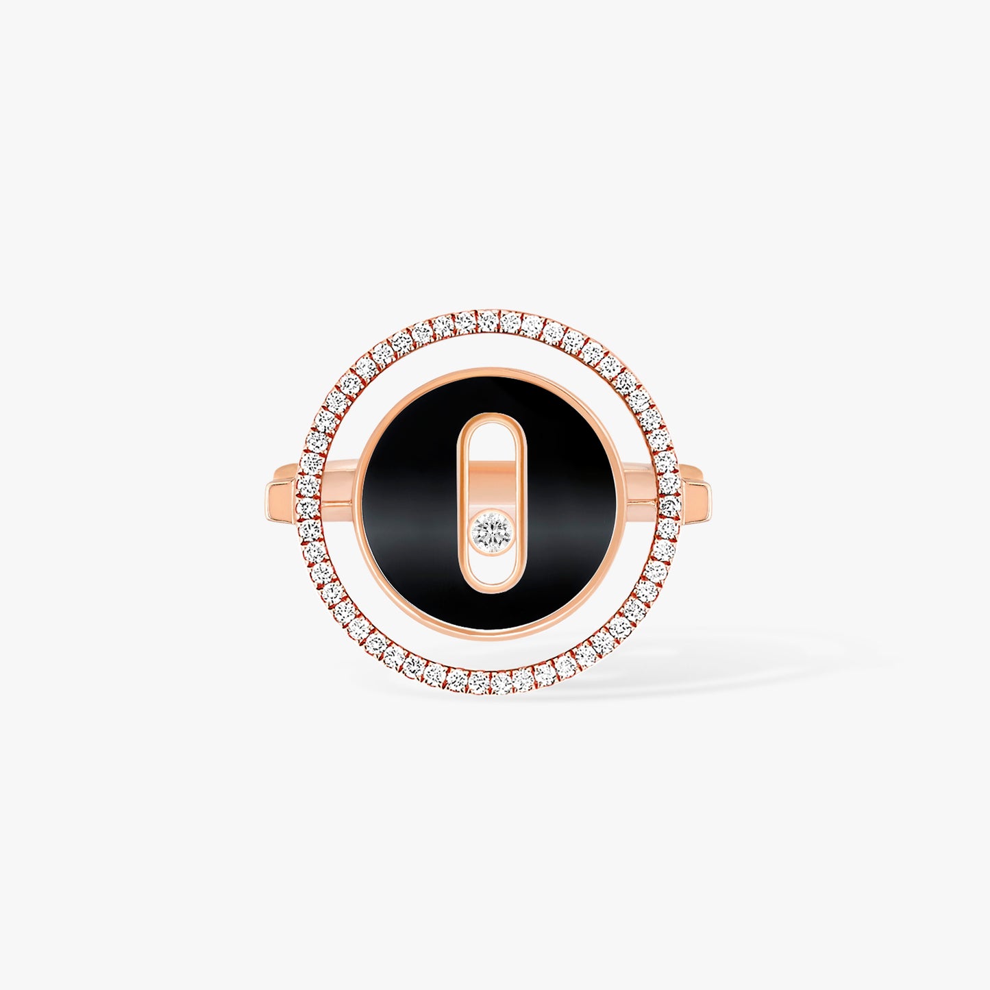 Bague Lucky Move or rose, onyx et diamants