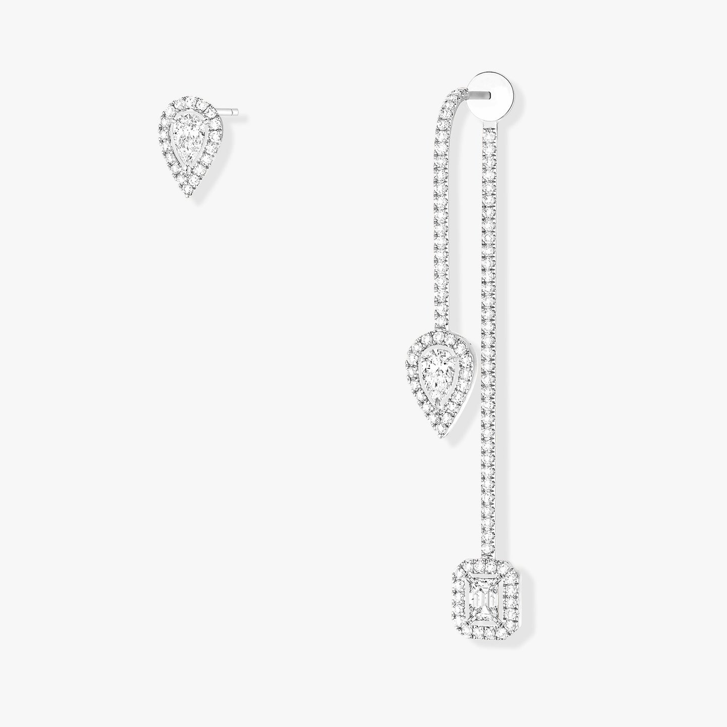 Boucles d'oreilles My Twin Hameçons pavées or et diamants