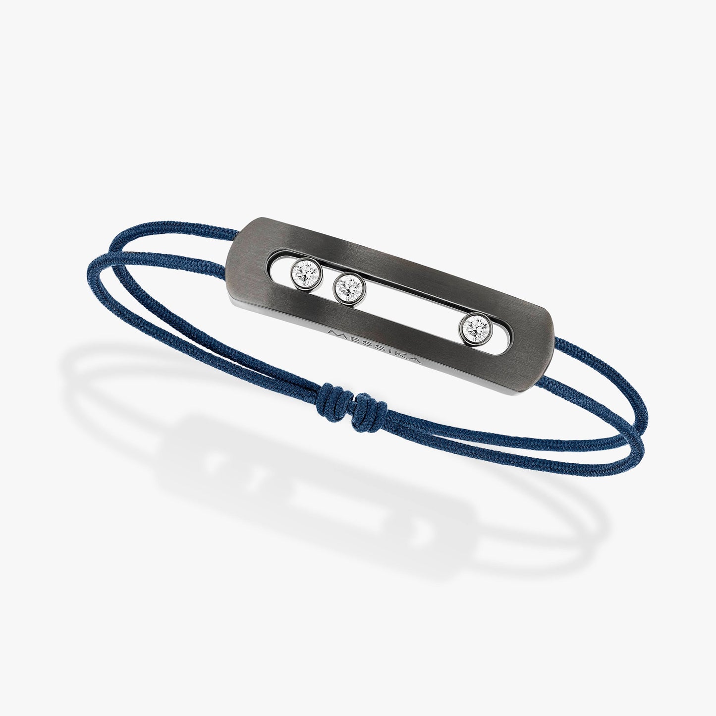 Bracelet cordon Move Titanium Titane graphite et diamants blancs