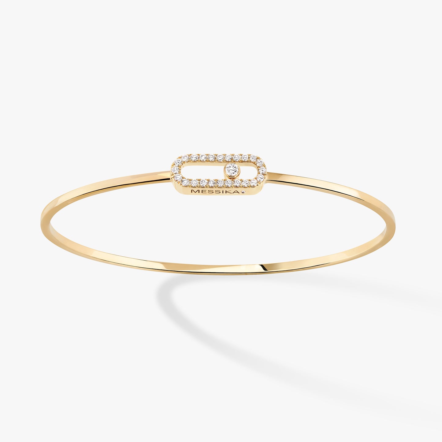 Bracelet Jonc Flex Move Uno pavé or et diamants moyen modèle