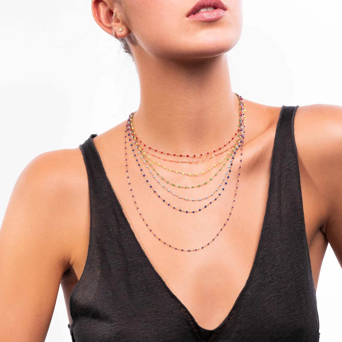 Collier Gigi Classique Prusse or jaune 50cm