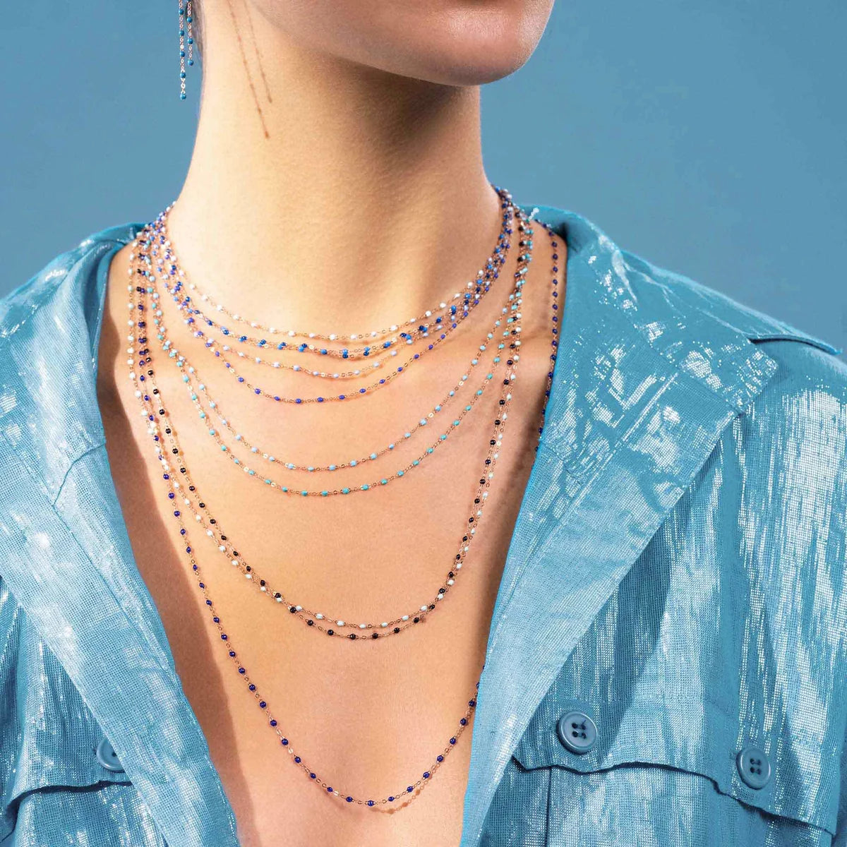Collier Gigi Classique Nuit or jaune 50cm