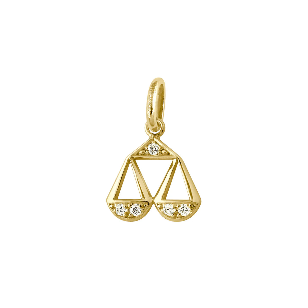 Pendentif Balance or jaune et diamants